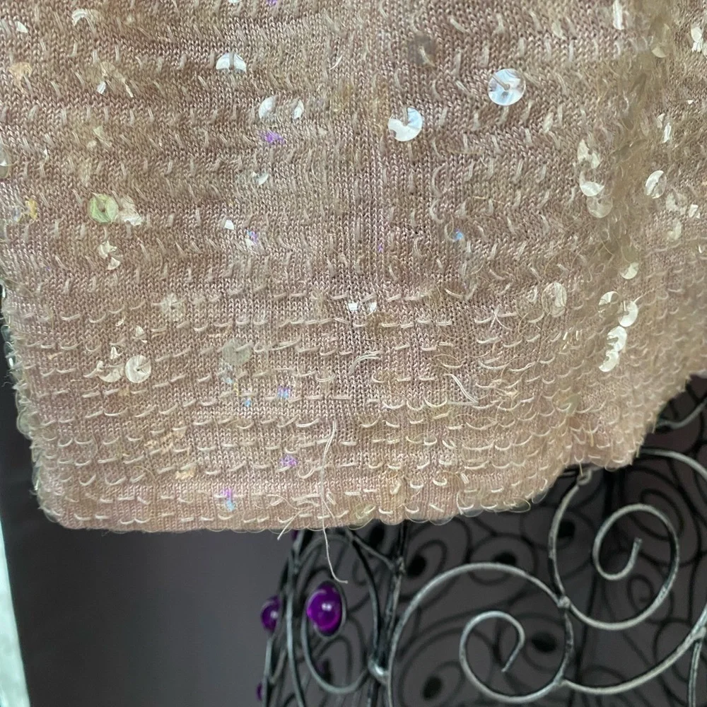 Cenit light pink sequin cropped bolero jacket size L